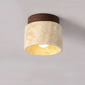 מנורת תלייה מאבן בסגנון Wabi Sabi